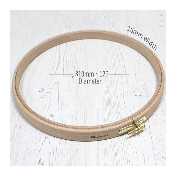 Nurge Beech Screwed Embroidery Hoops: 1/2" hoops in various diameters - Image 10