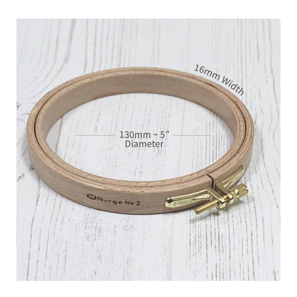 Nurge Beech Screwed Embroidery Hoops: 1/2" hoops in various diameters - Image 6