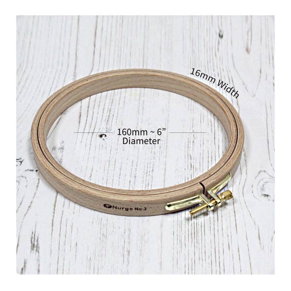 Nurge Beech Screwed Embroidery Hoops: 1/2" hoops in various diameters - Image 7