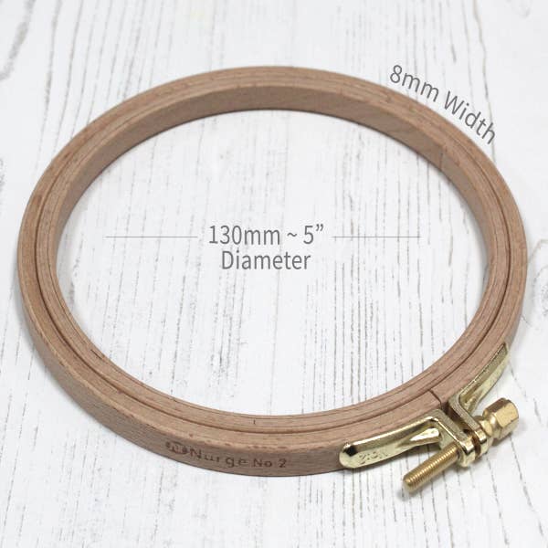 Nurge Beech Embroidery Hoop: 6/16th" wide hoops in various diameters - Image 3
