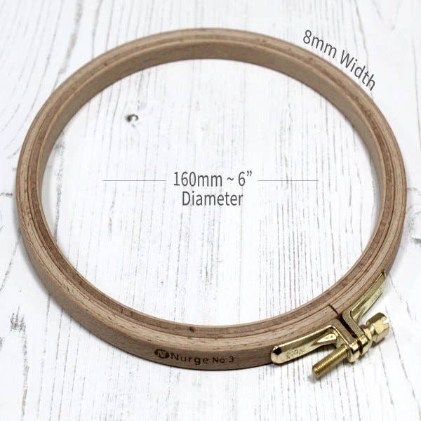 Nurge Beech Embroidery Hoop: 6/16th" wide hoops in various diameters - Image 4