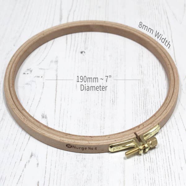 Nurge Beech Embroidery Hoop: 6/16th" wide hoops in various diameters - Image 5