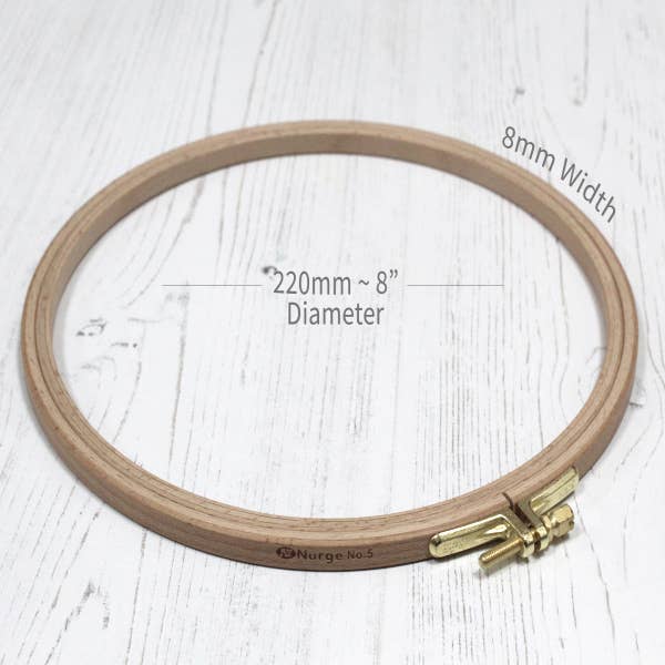 Nurge Beech Embroidery Hoop: 6/16th" wide hoops in various diameters - Image 6