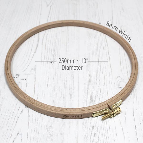 Nurge Beech Embroidery Hoop: 6/16th" wide hoops in various diameters - Image 7