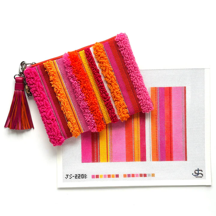 Tufted Stripe Clutch - Pink (JS-220B)