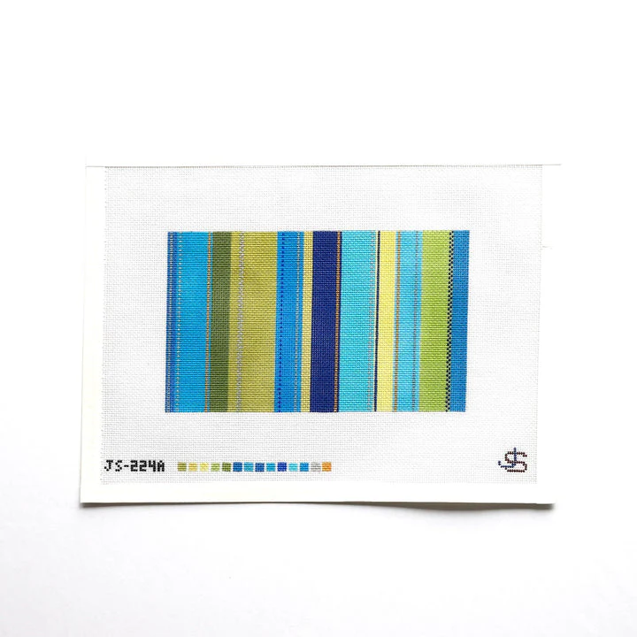 Tufted Stripe Sunglasses Case/Pouch - Blue/Green (JS-224A)
